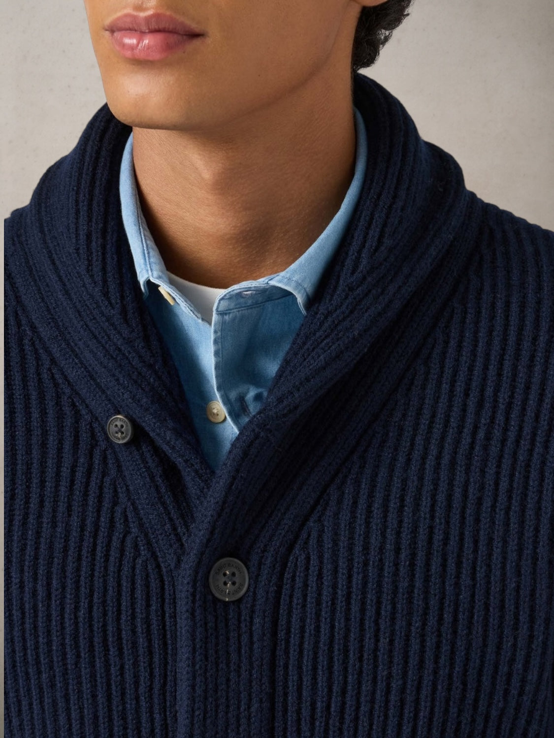 Cardigan Merino Wool Navy