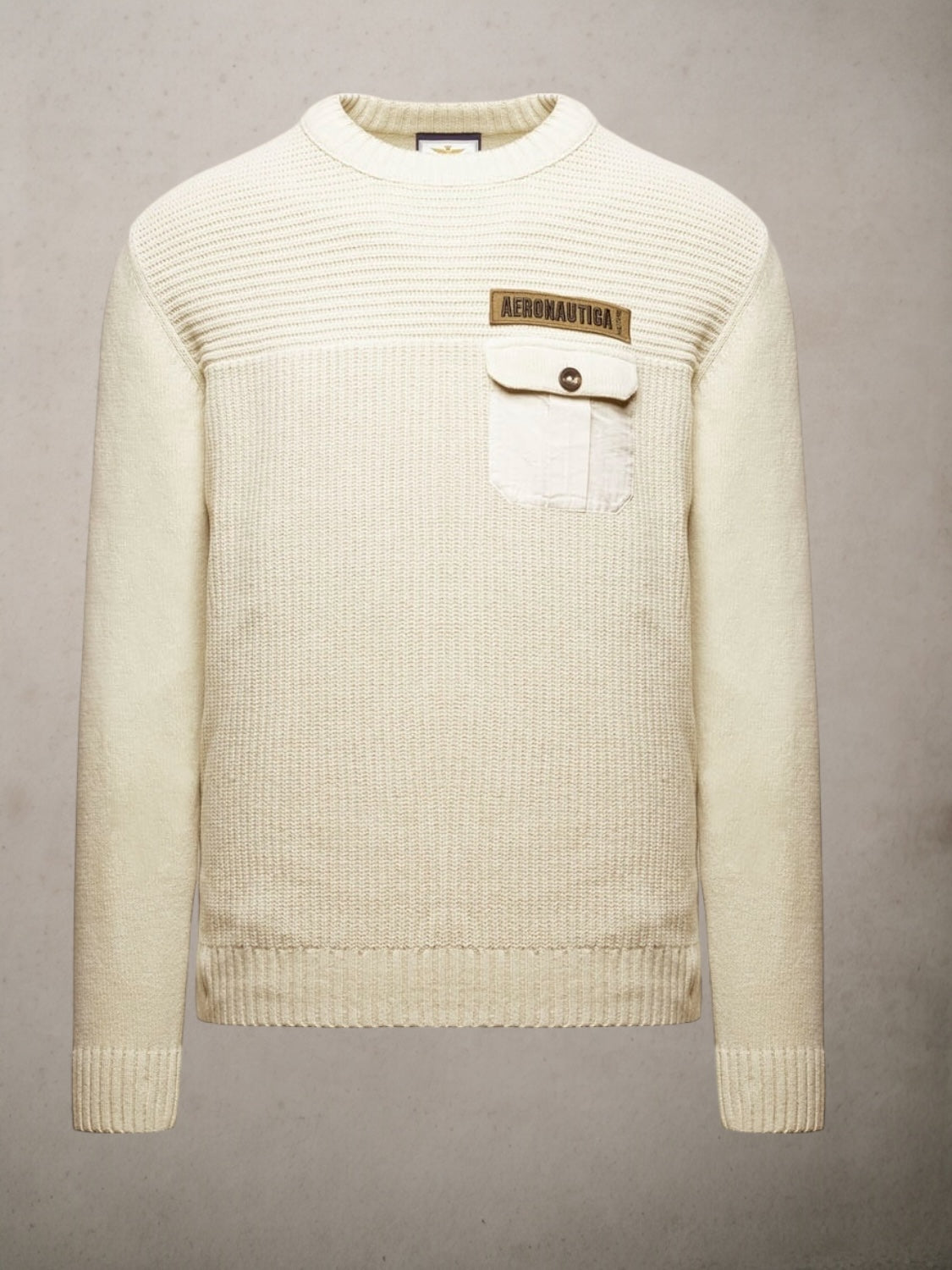 Chenille Sweater With Chest Pocket Pelikan White