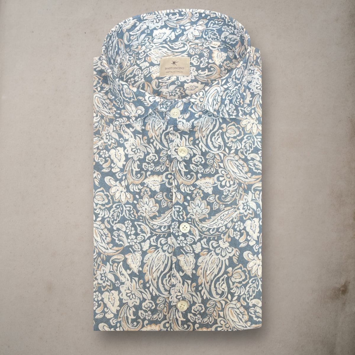 Linen Shirt India Light Navy - Vaturi