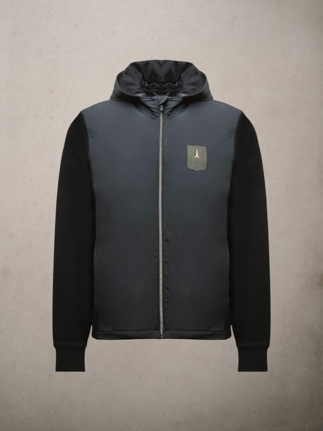 Black Hybrid jacket with removable hood