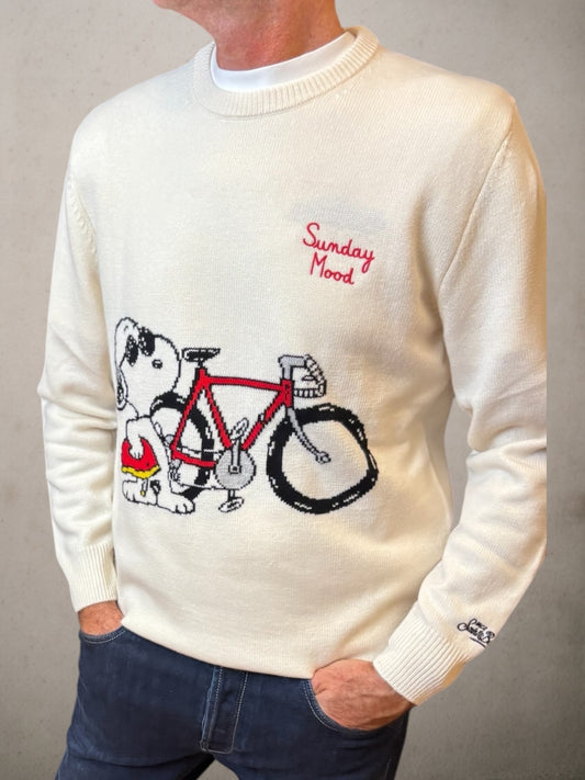 Maglione verde Snoopy Glamping