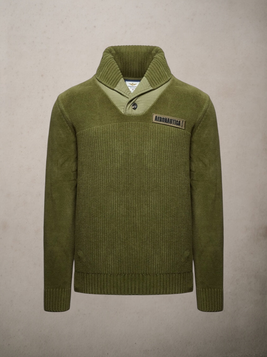 Shawl-collar sweater in cotton chenille