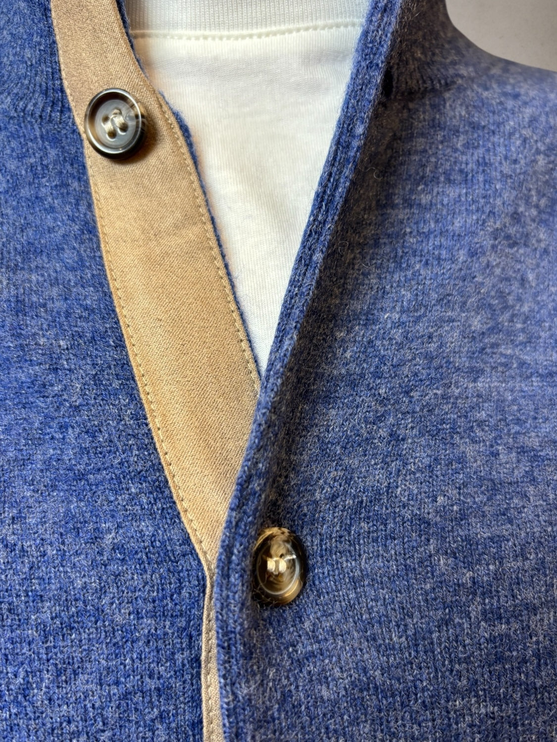 Dave Merino’s Light Blue Cardigan Buttons