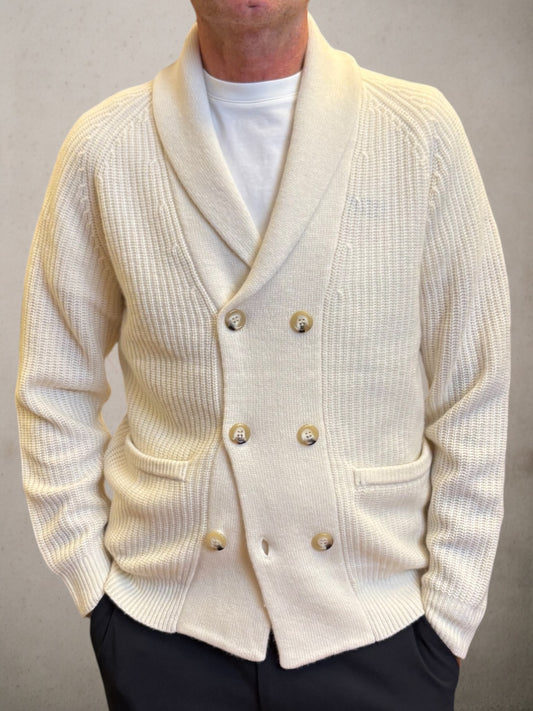 George Double Brasted Wool Cardigan
