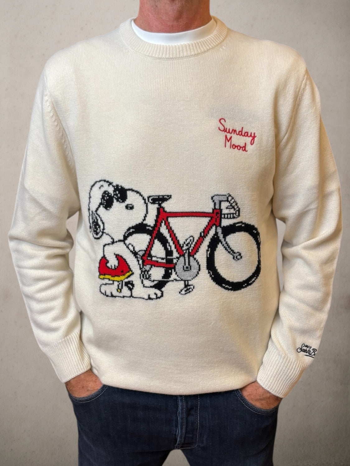 Maglione verde Snoopy Glamping