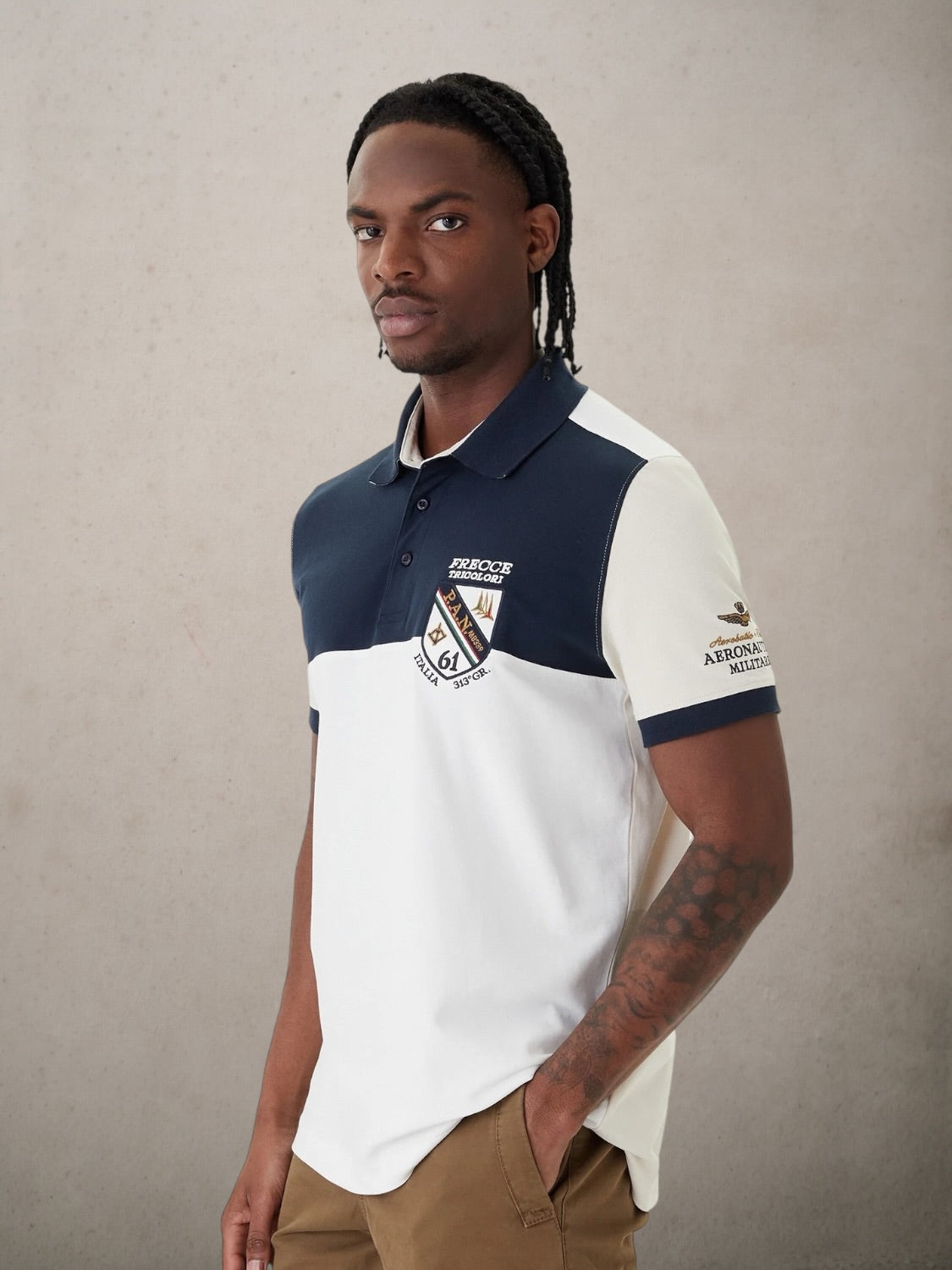 Polo Shirt With Frecce Tricolori Crest White - Vaturi