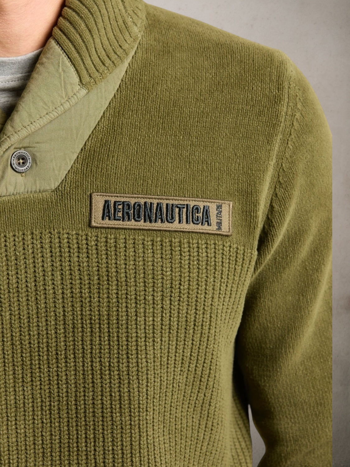 Shawl-collar sweater in cotton chenille
