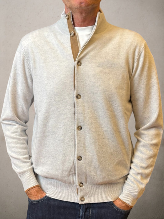 Dave Merino’s Light Grey Cardigan Buttons