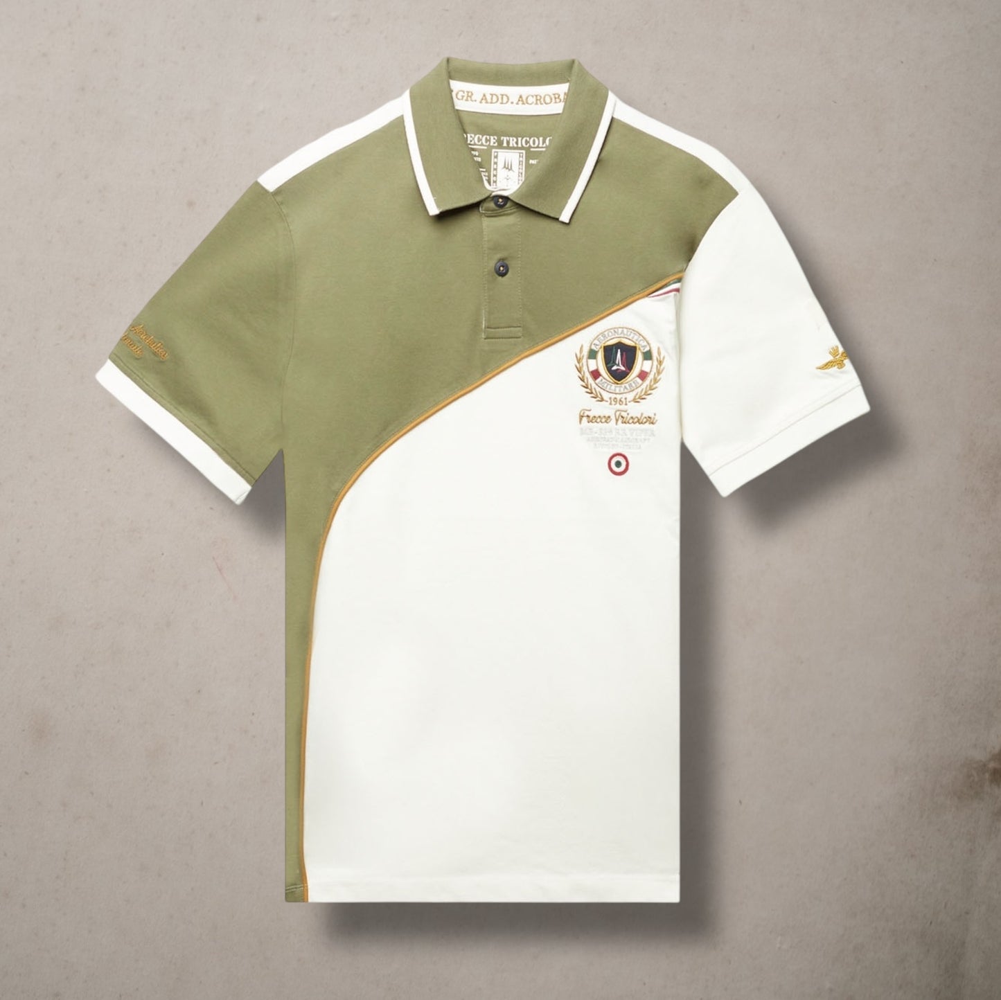 Embroidered Color-Block Polo Shirt Green