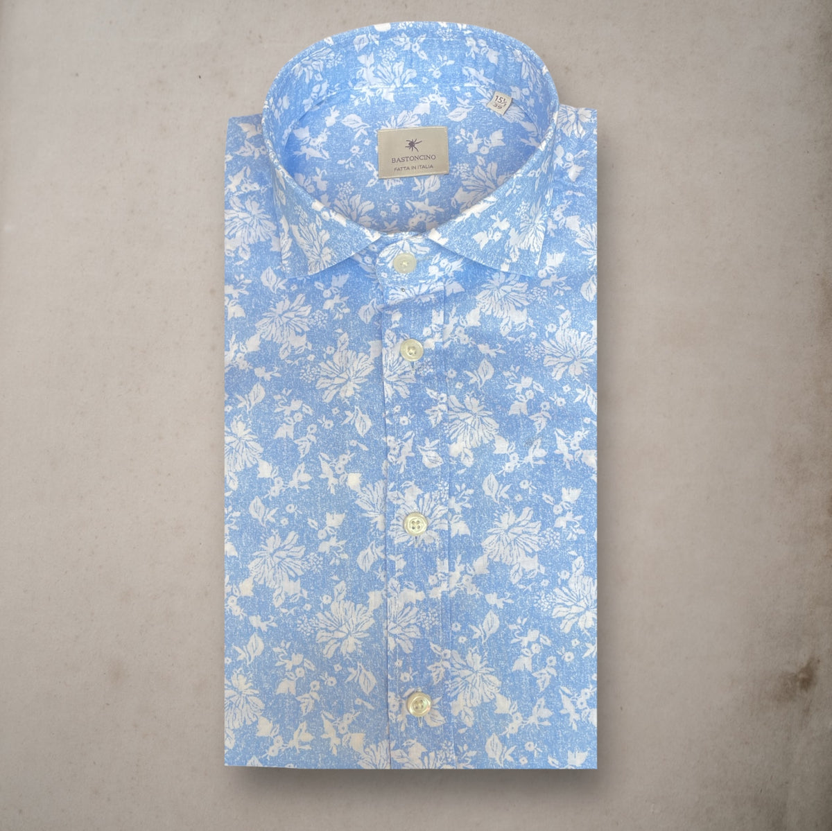 Cotton Shirt Paul Sky Blu - Vaturi