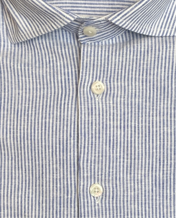 Camicia a righe blu cielo
