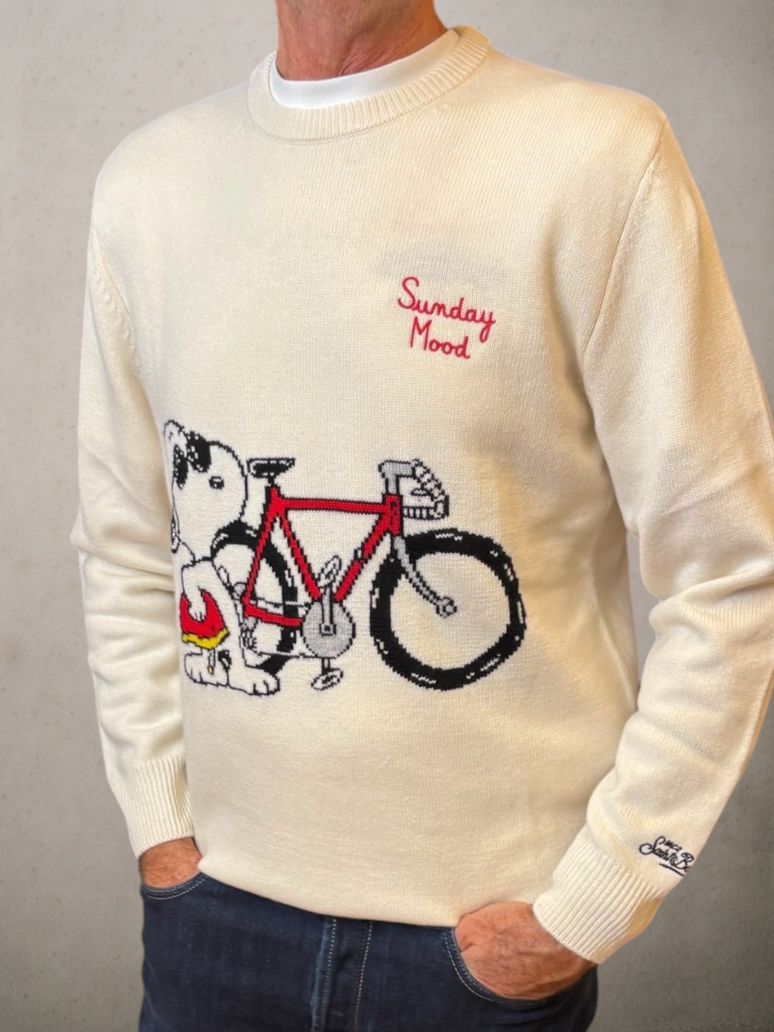 Maglione verde Snoopy Glamping
