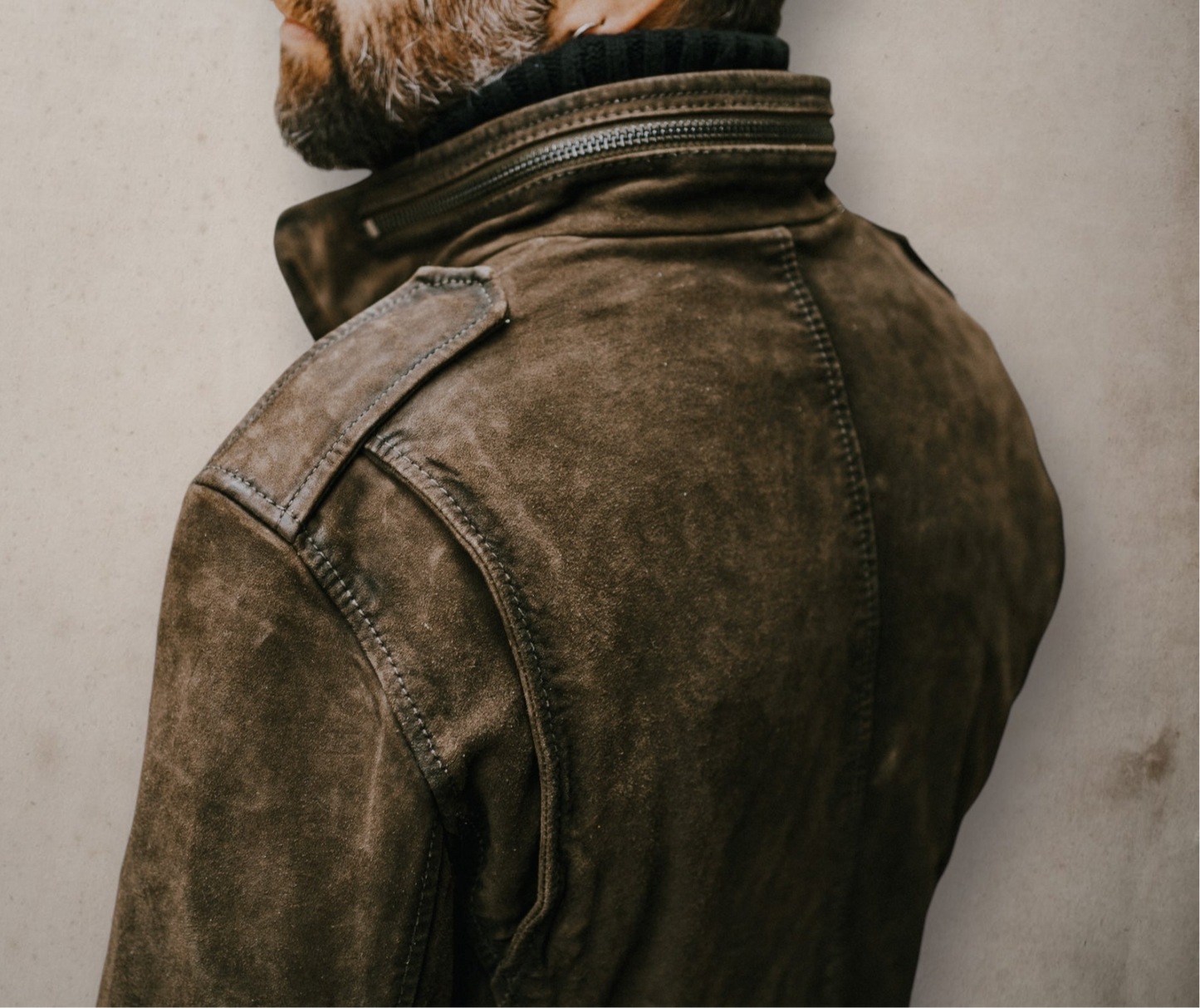 Suede Field Jacket VintagE Green Undergrowth - Vaturi