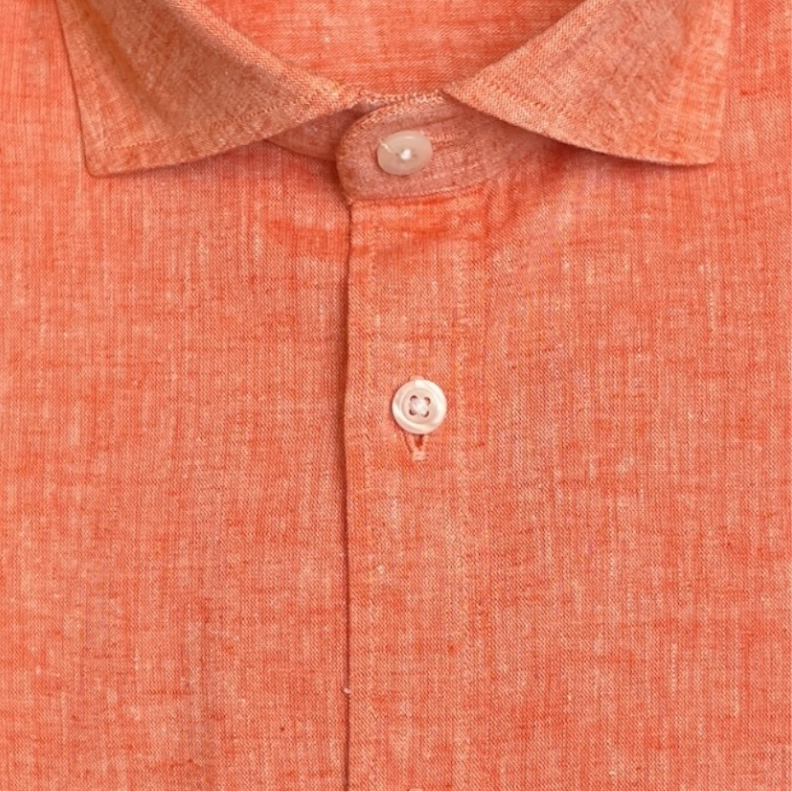 Camicia in lino arancione