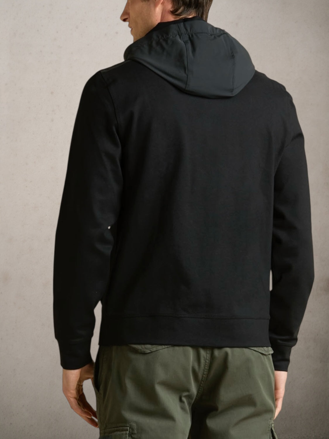 Black Hybrid jacket with removable hood