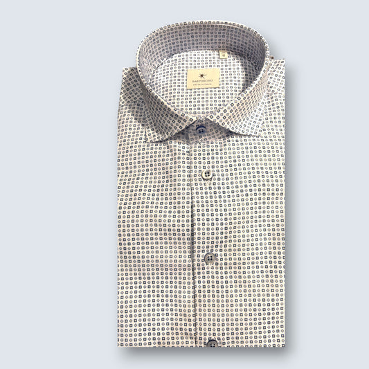 Shirt Navy Warm Cotton Micro Check