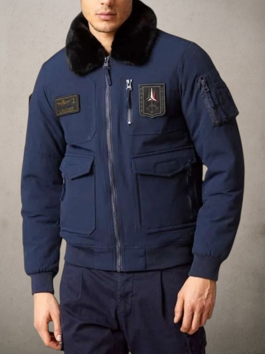 Pilot Jacket With Removable Collar