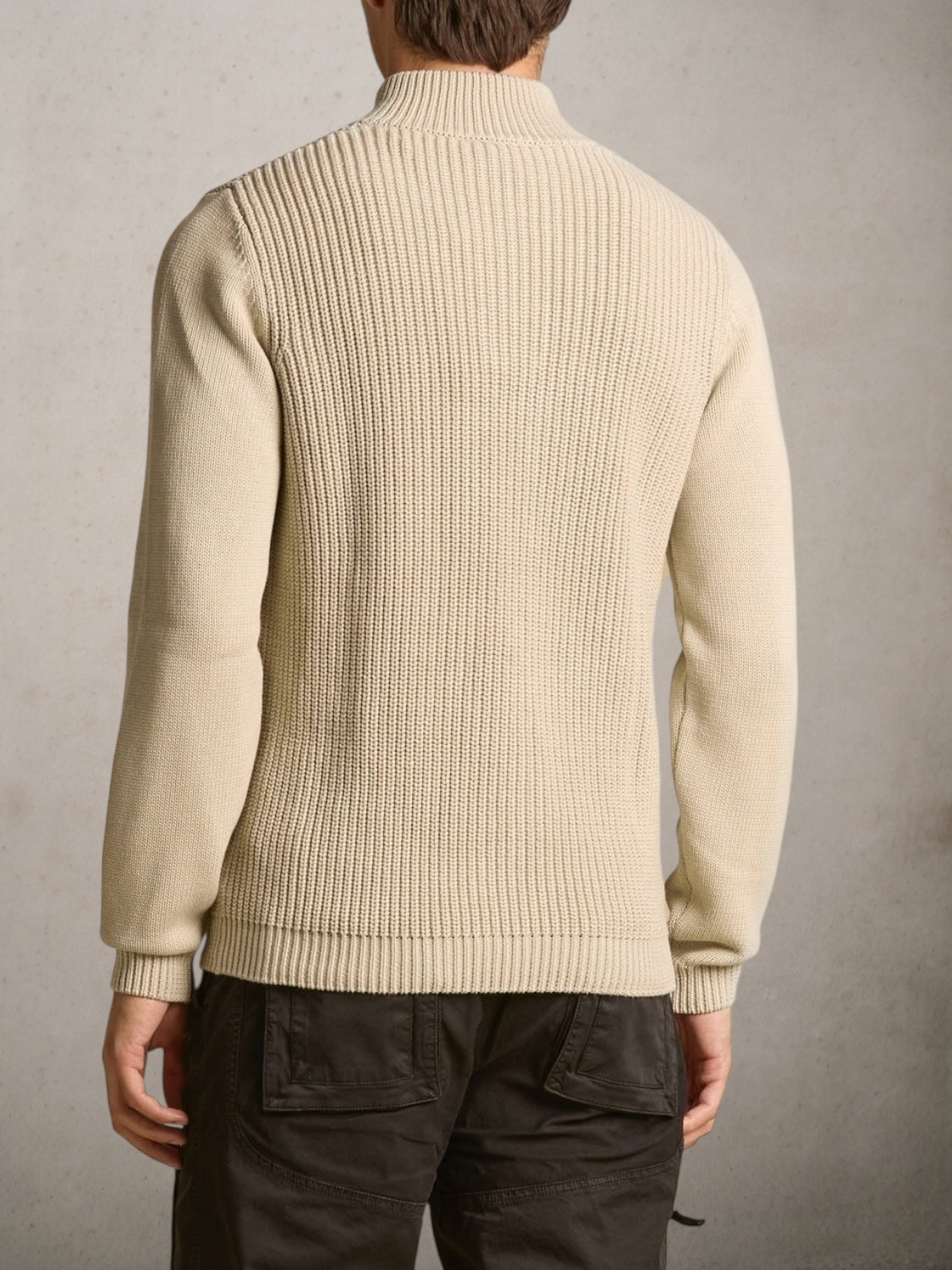 High-neck Sweater With Buttons Pelikan White