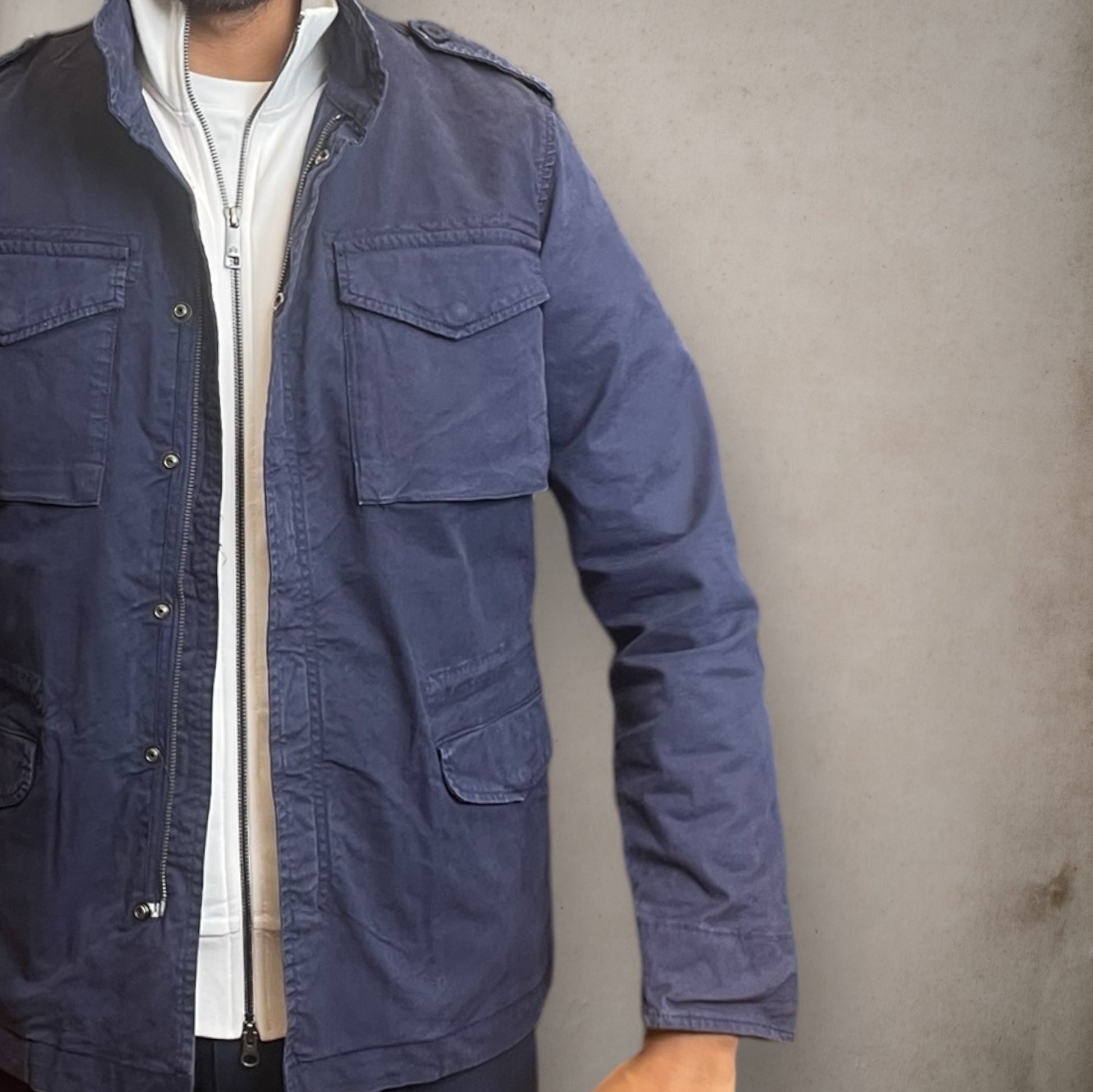 Cotton Field Jacket Navy - Vaturi