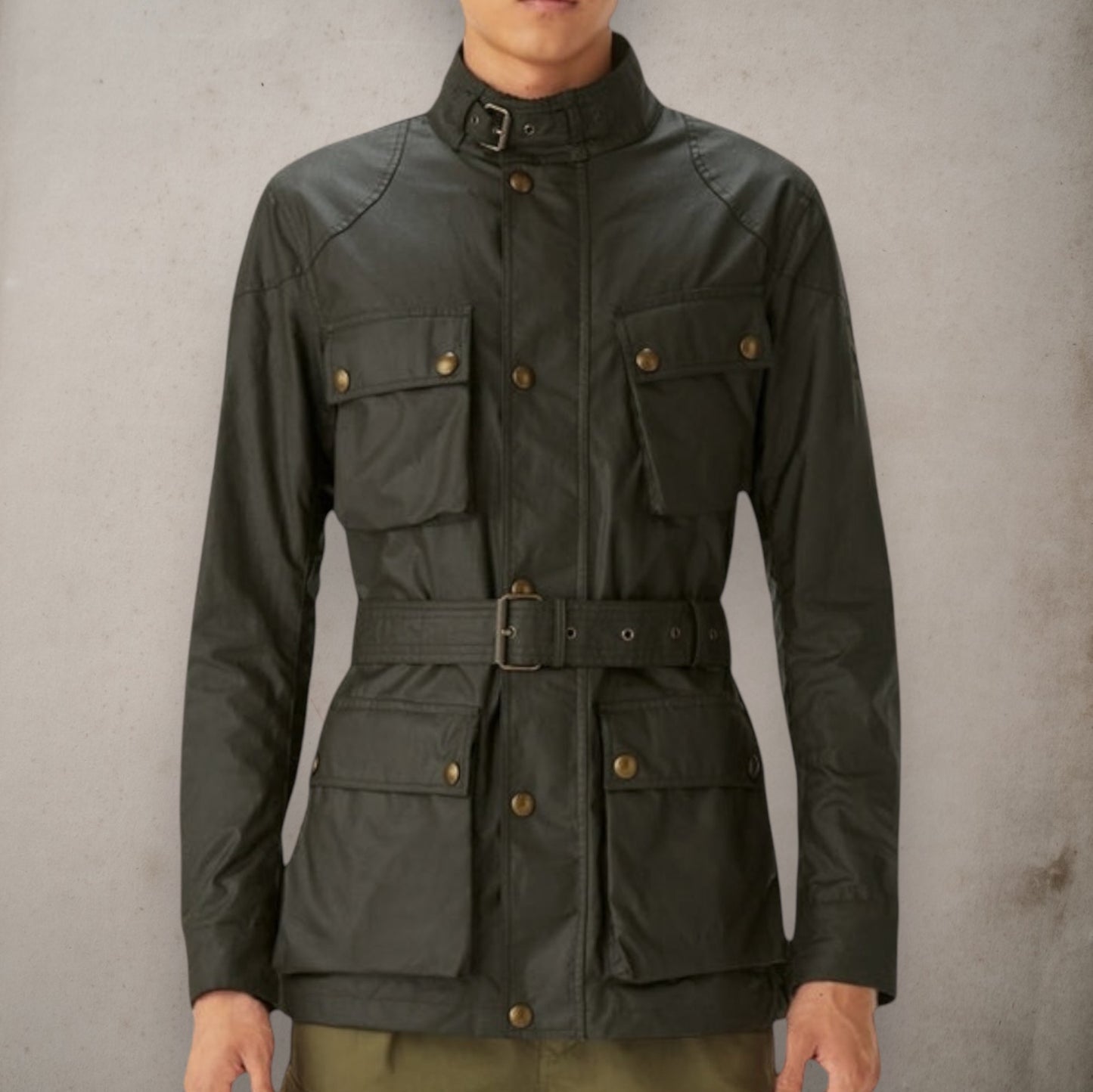 Trialmaster Jacket Waxed Cotton Olive Green