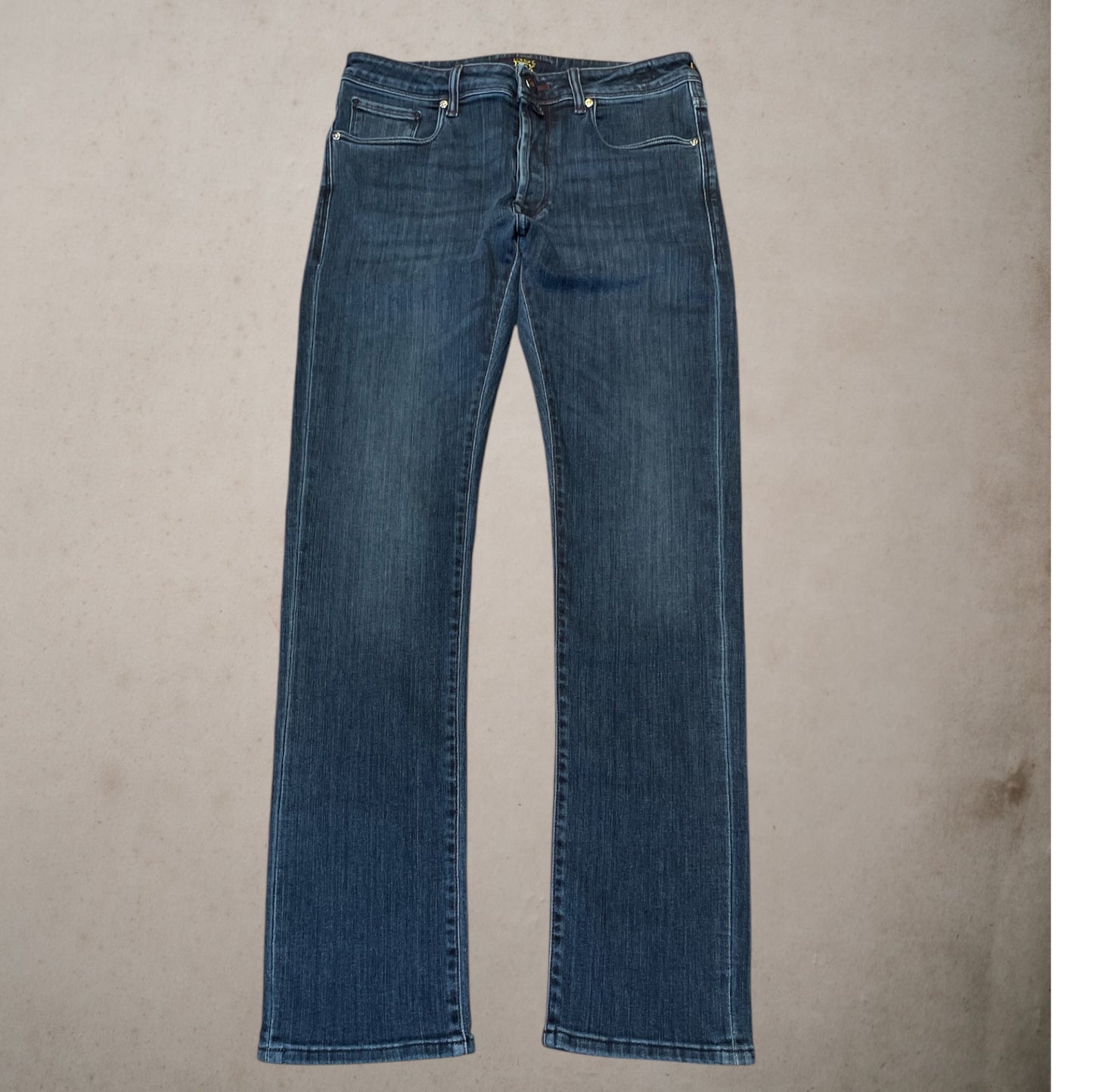Jeans Incotex Ink Navy Champagne Etichetta