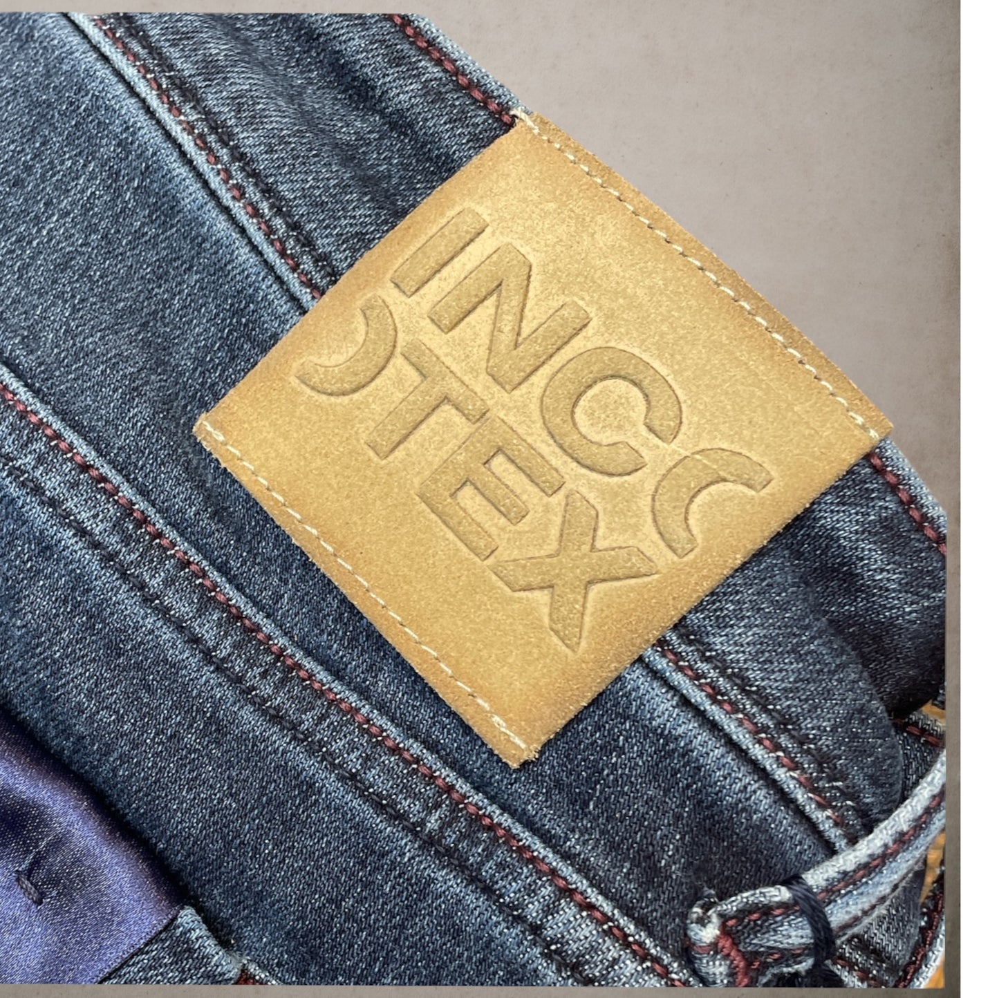 Jeans Incotex Ink Navy Champagne Etichetta