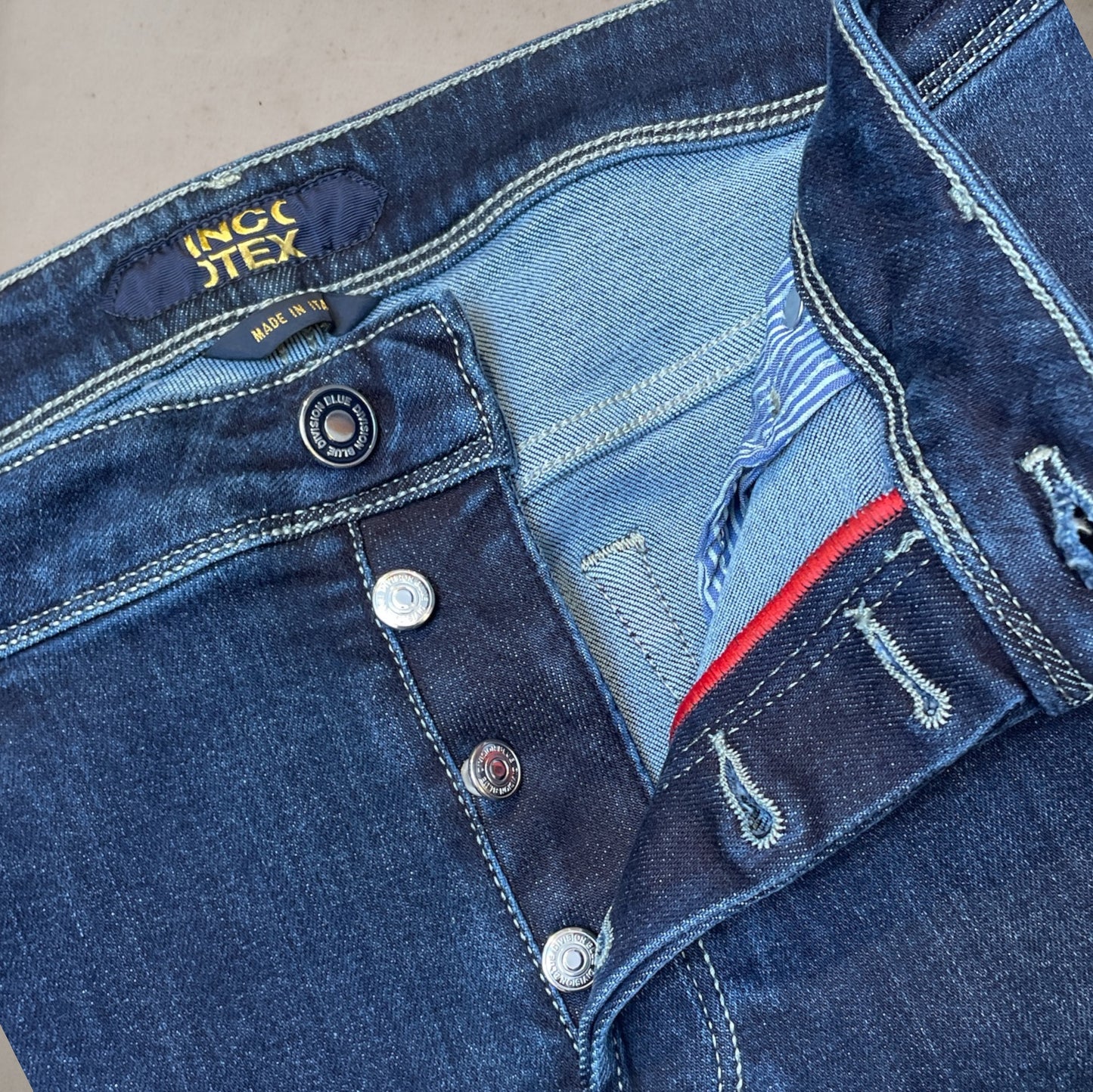 Jeans Incotex Dark  Navy -Navy  Label