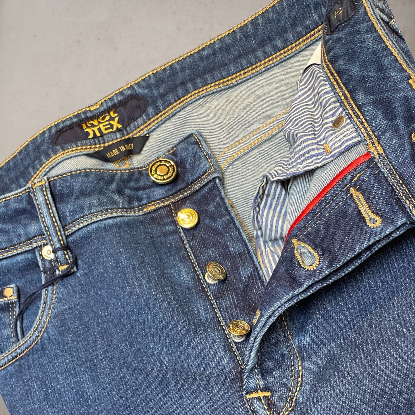 Jeans Incotex  Medium  Navy  Cognac   Label