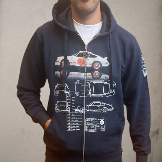 Sweatshirt Zip Carrera Dot  Navy - Vaturi