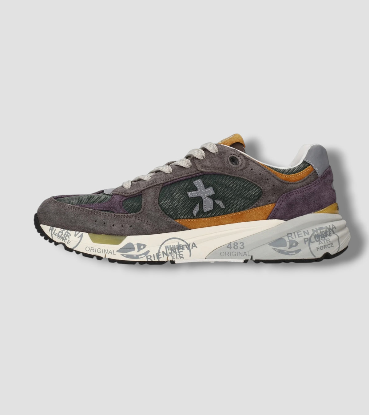Sneakers Mase25 8422 olive Grey and Ochre