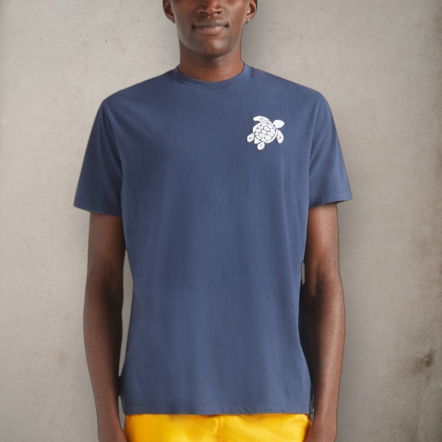 T-Shirt Embroidered Turtle Navy