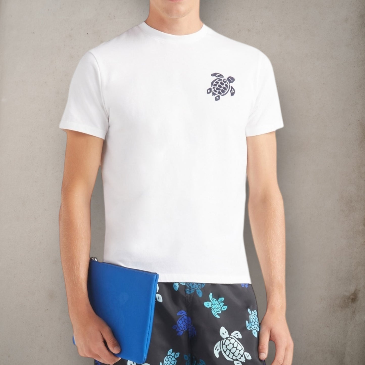 T-Shirt Embroidered TurtleWhite
