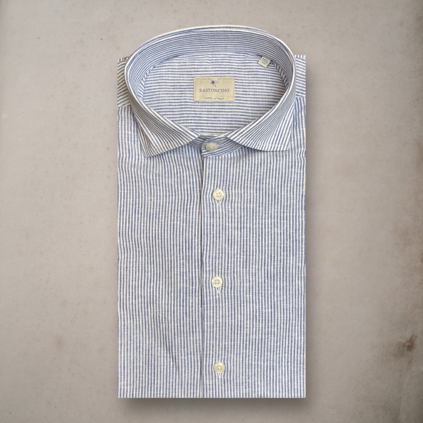 Camicia a righe blu cielo