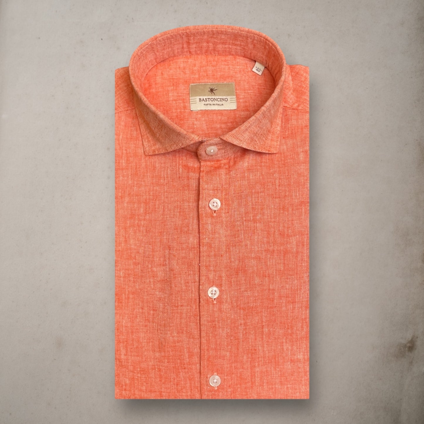 Camicia in lino arancione