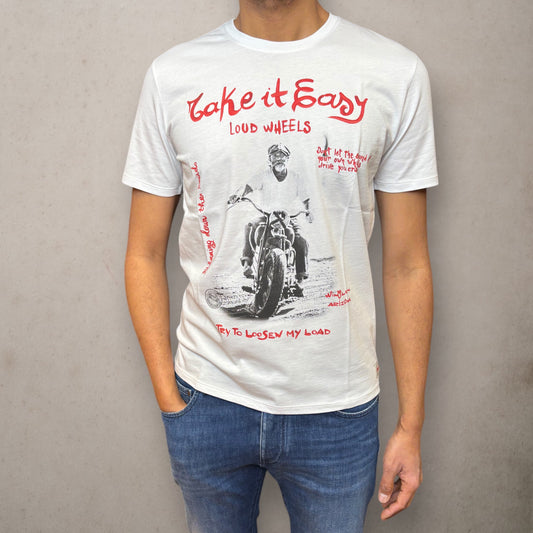 T-shirt Take it Easy White