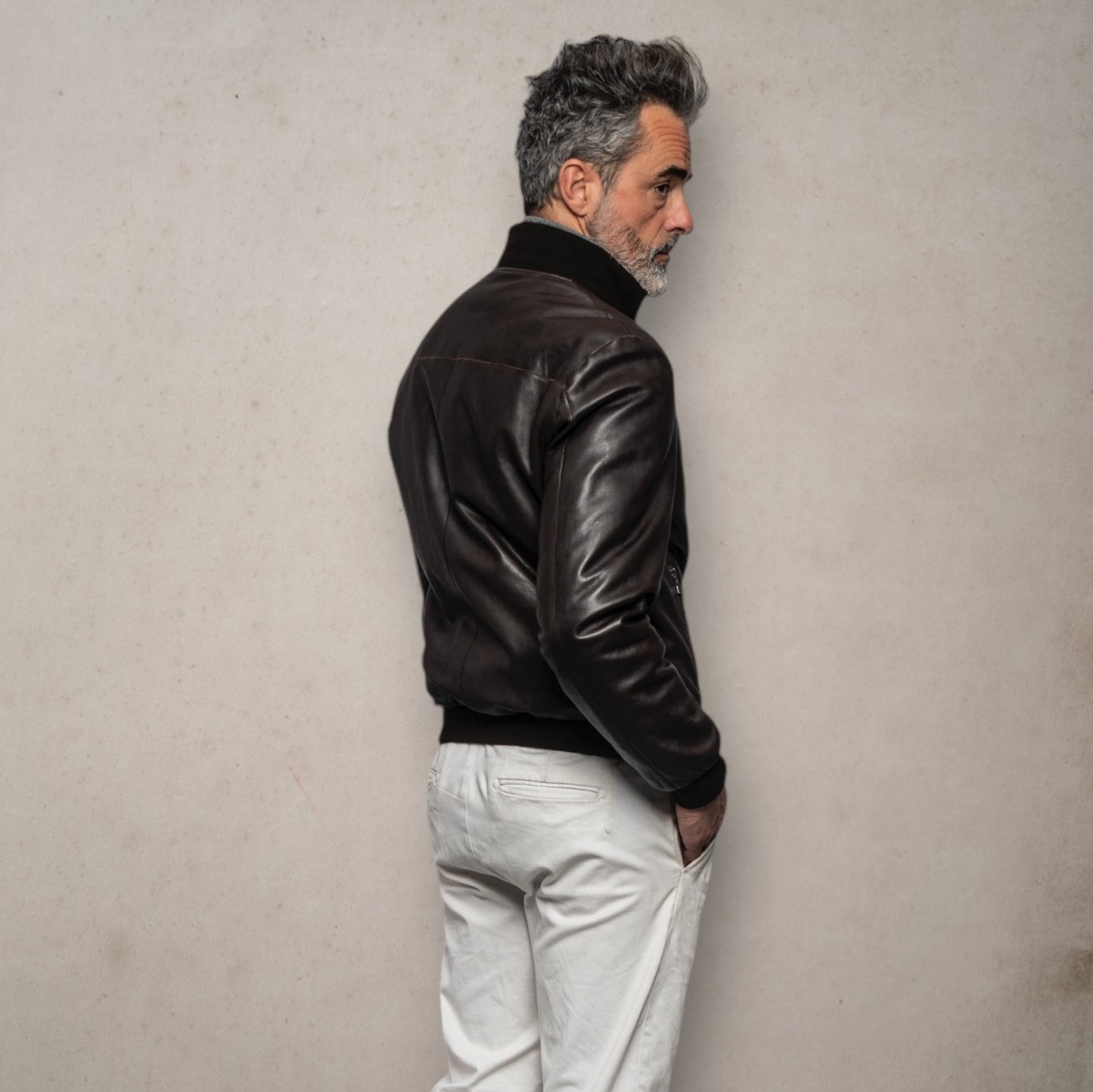 Derek Plongeèe Leather Black Reversible Jacket