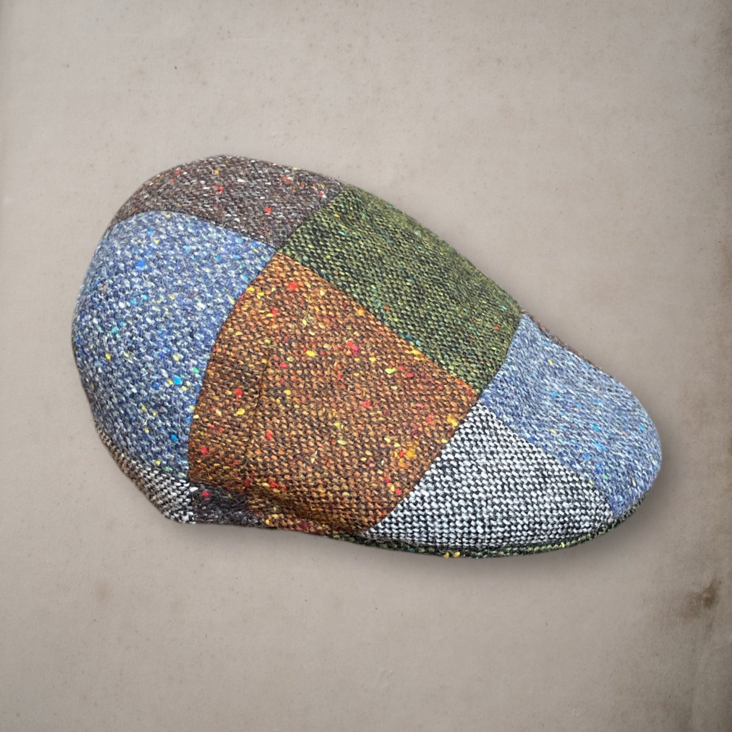 Tweed Patchwork Flat Hat