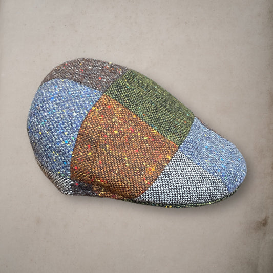 Tweed Patchwork Flat Hat