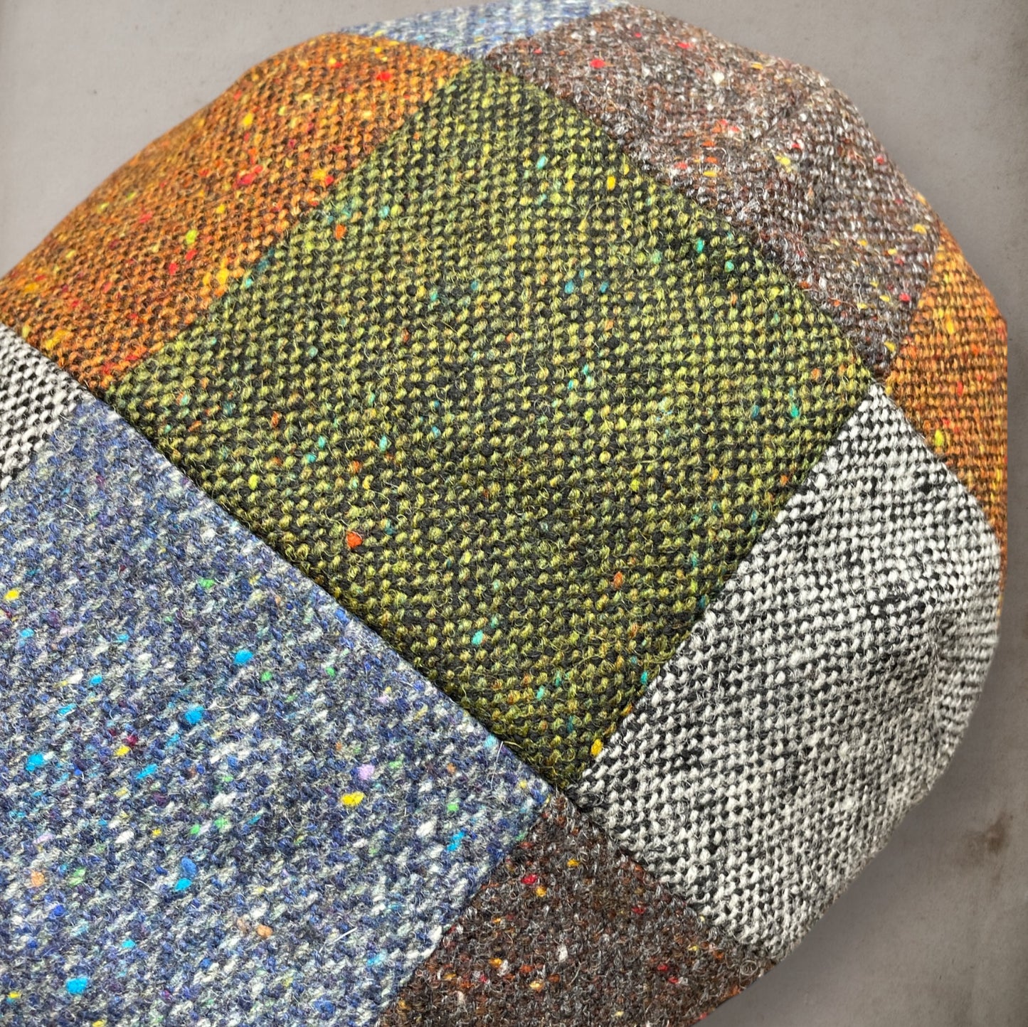 Tweed Patchwork Flat Hat