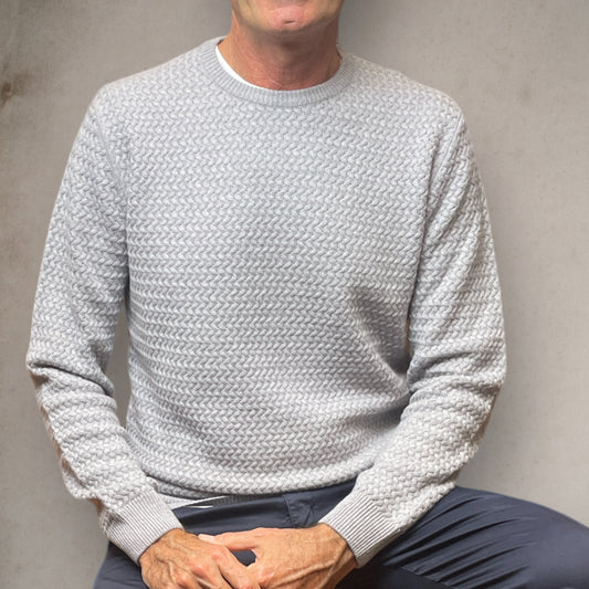 Gray Wave Crew Neck Sweater