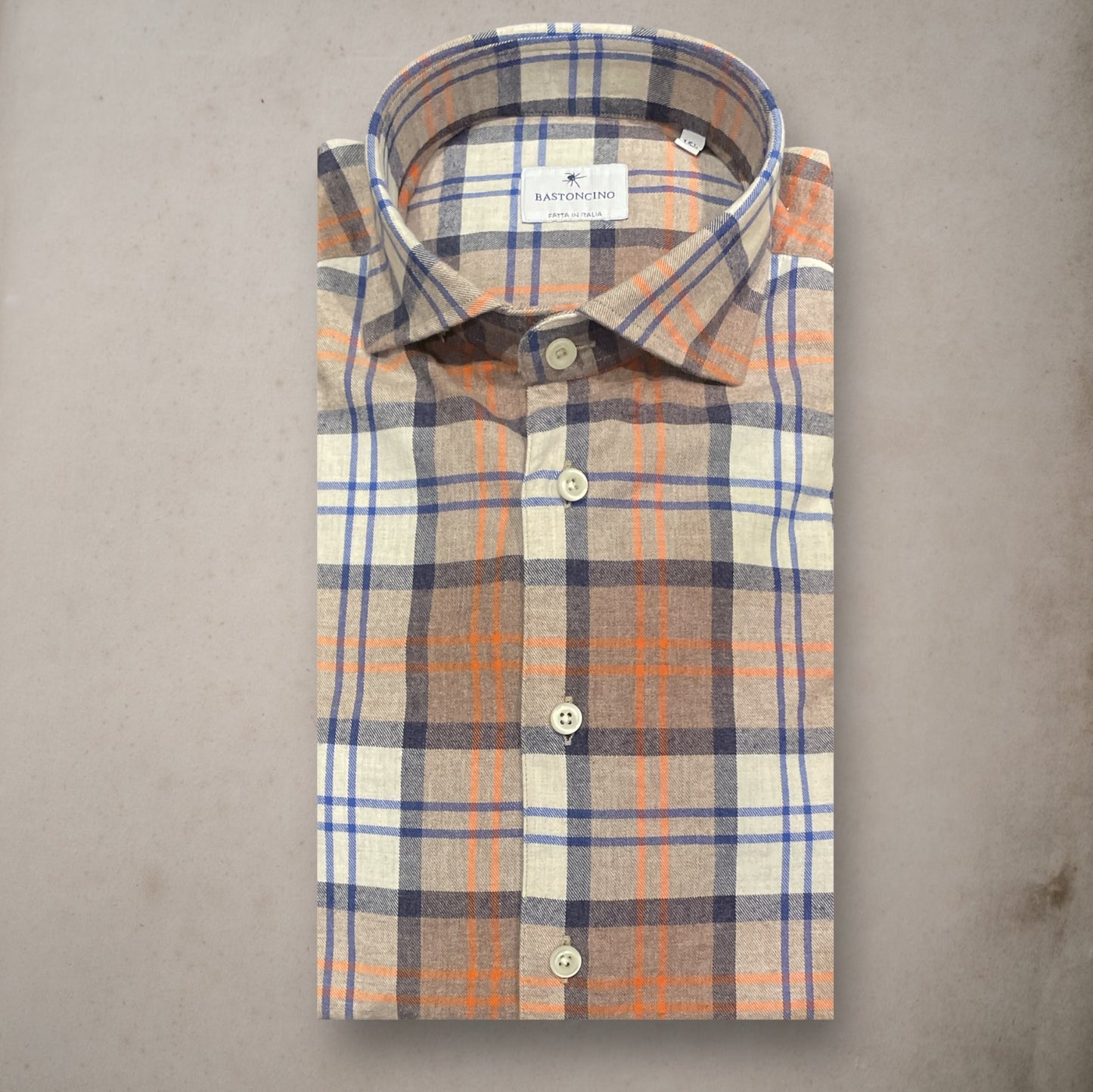 Check Flannel Shirt Orange Brown