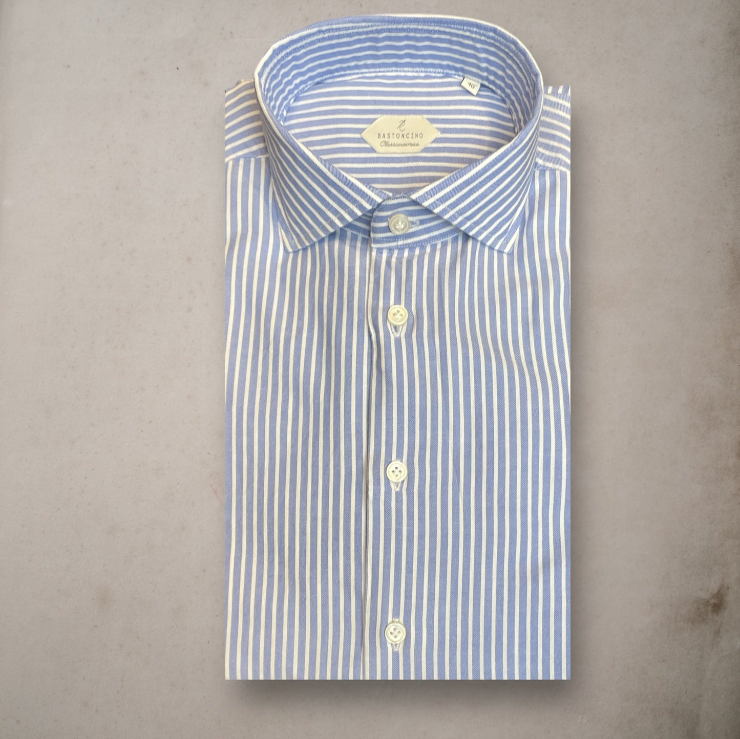 Cotton Light Navy Oxford Shirt - Vaturi