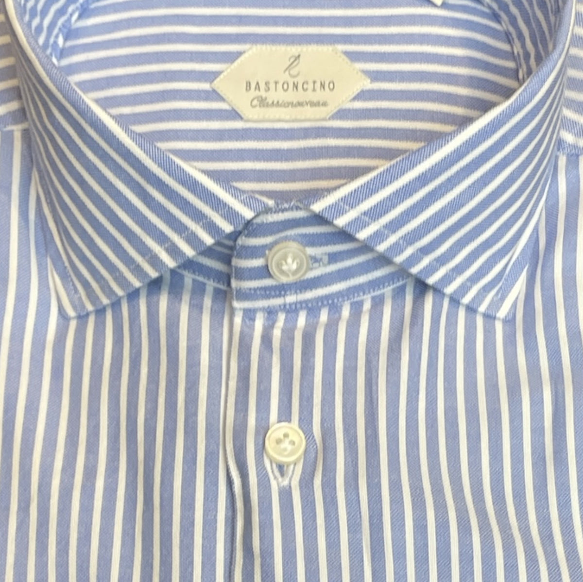 Cotton Light Navy Oxford Shirt - Vaturi