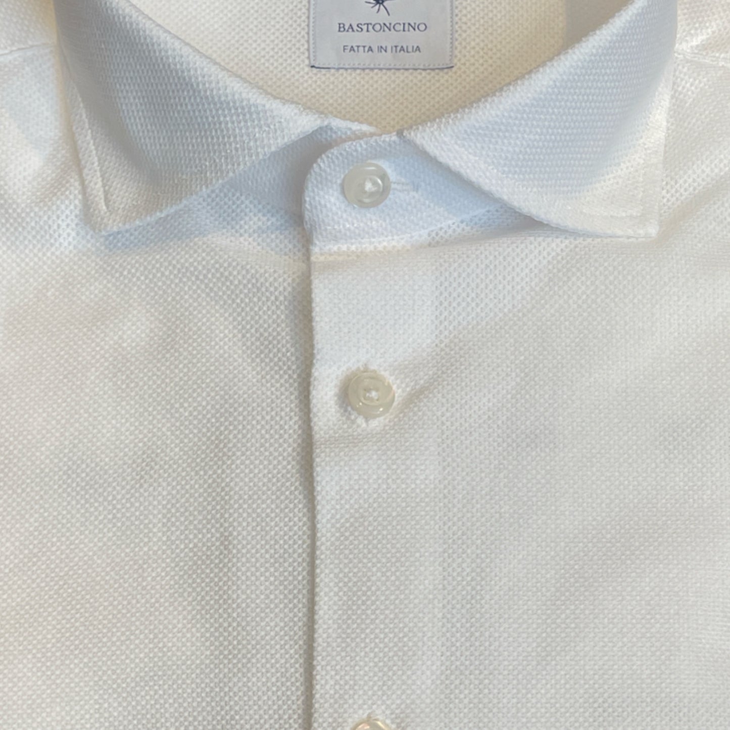 Camicia Nido d'Ape in cotone bianco