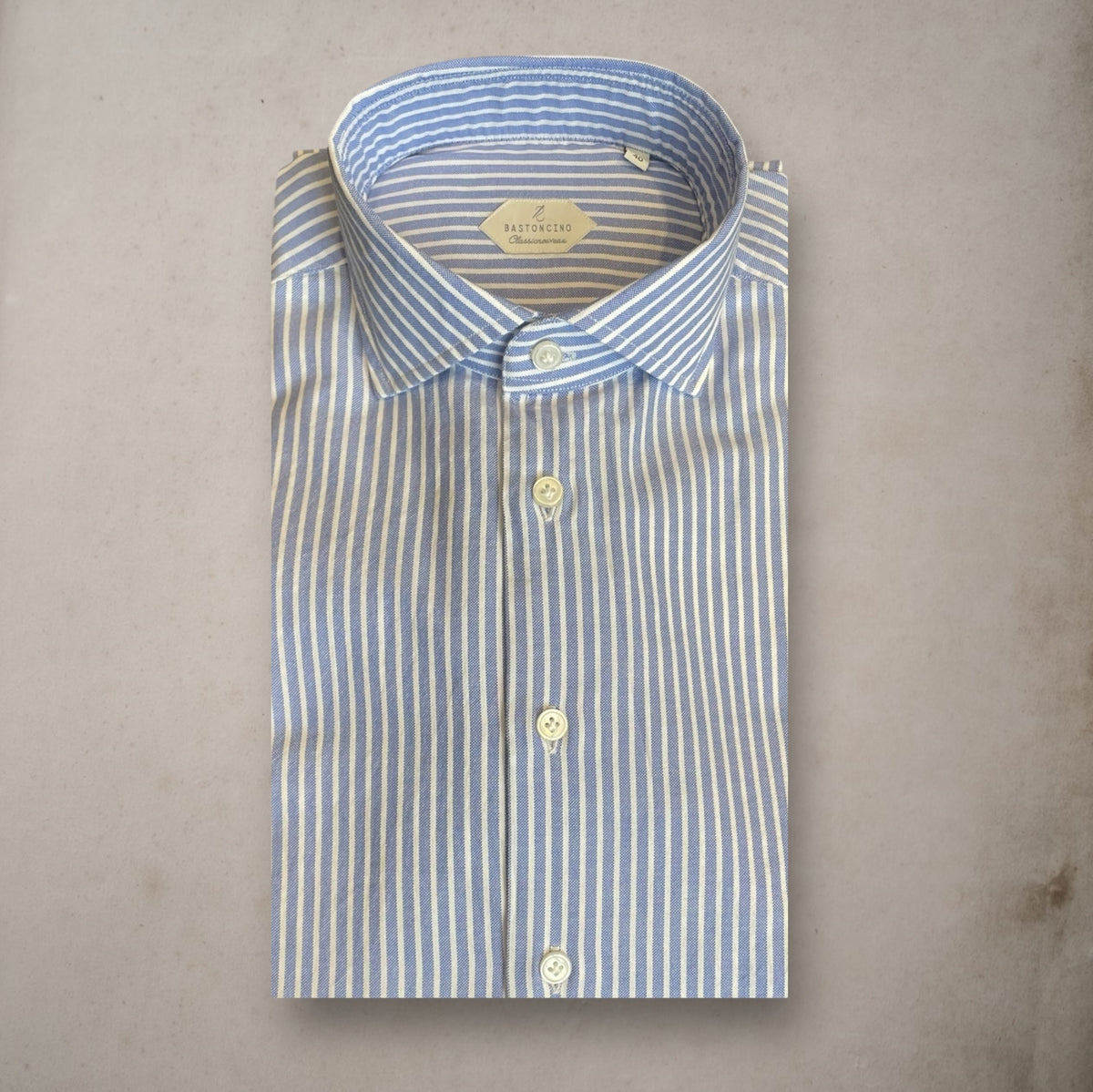 Cotton Light Navy Oxford Shirt - Vaturi