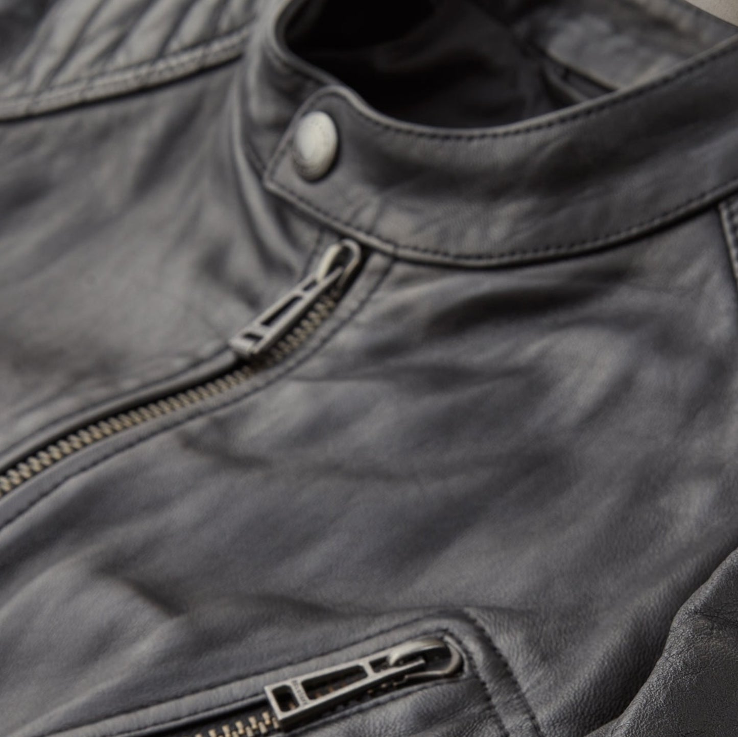 V Racer Jacket Cheviot Leather Black