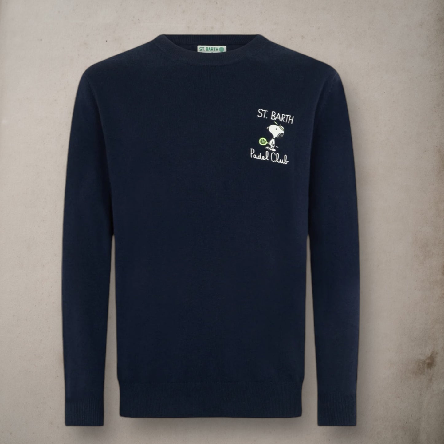 Blue Sweater Snoopy Padel Embroidery