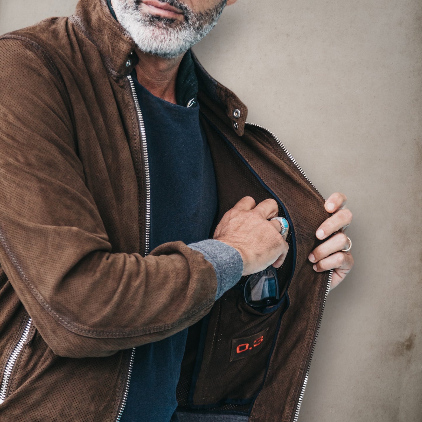 Perforated Suede Brown Jacket