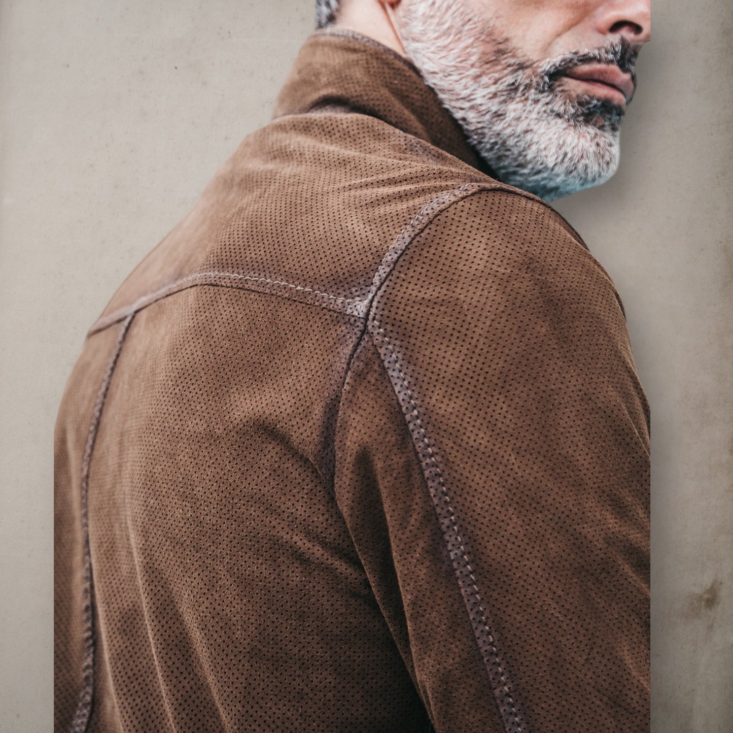 Perforated Suede Brown Jacket