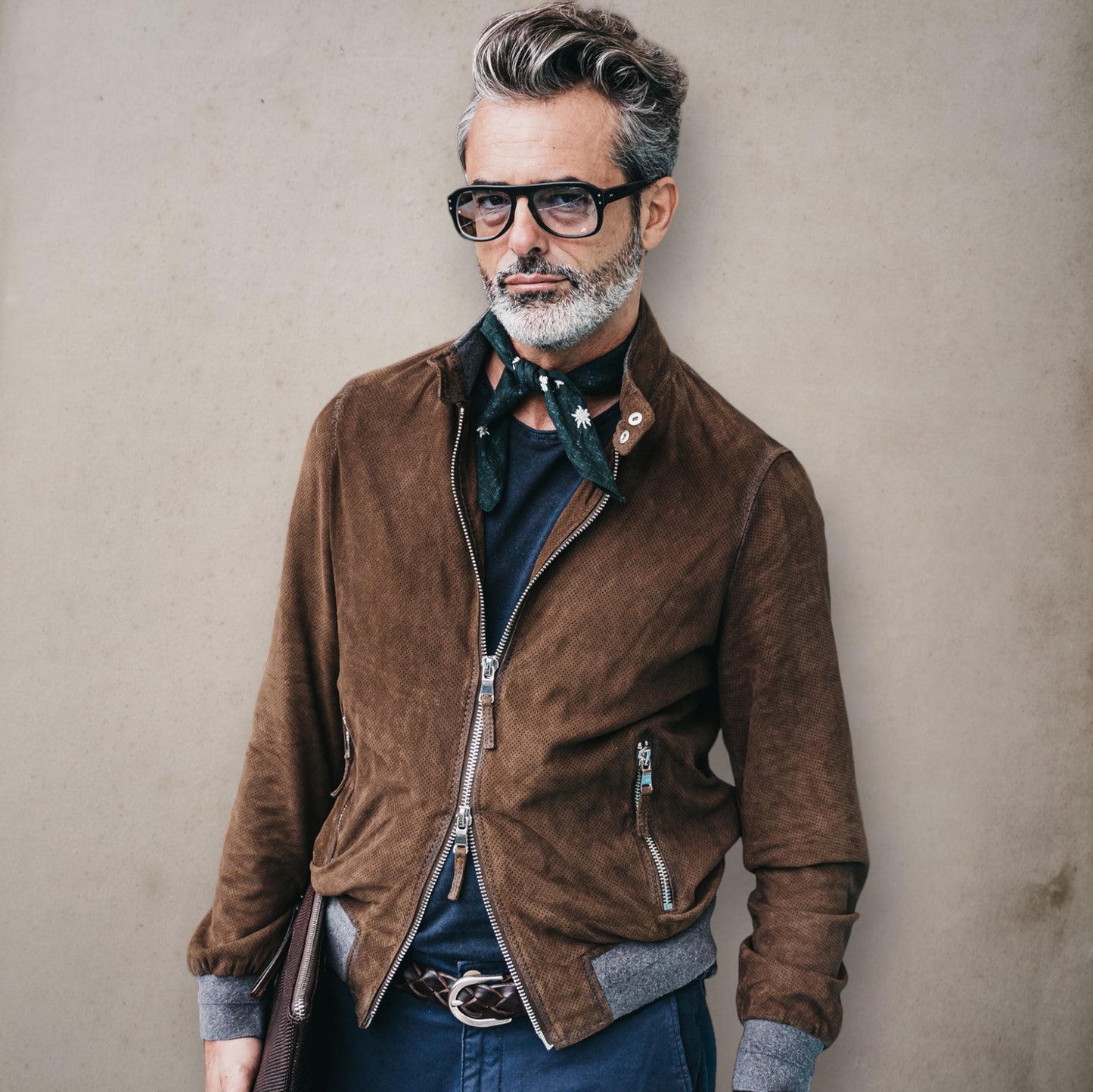 Perforated Suede Brown Jacket